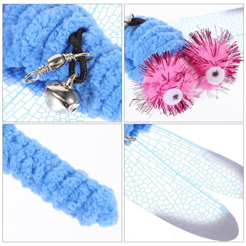 UEETEK Dragonfly Cat Toy Replacement Heads for Interactive Cat Wands 5-Pack Safe Material Engaging Pet Toys for Indoor Cats - Image 5